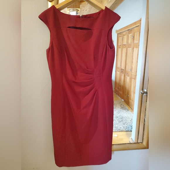 Tahari Wine Red Dress - Picture 4 of 11